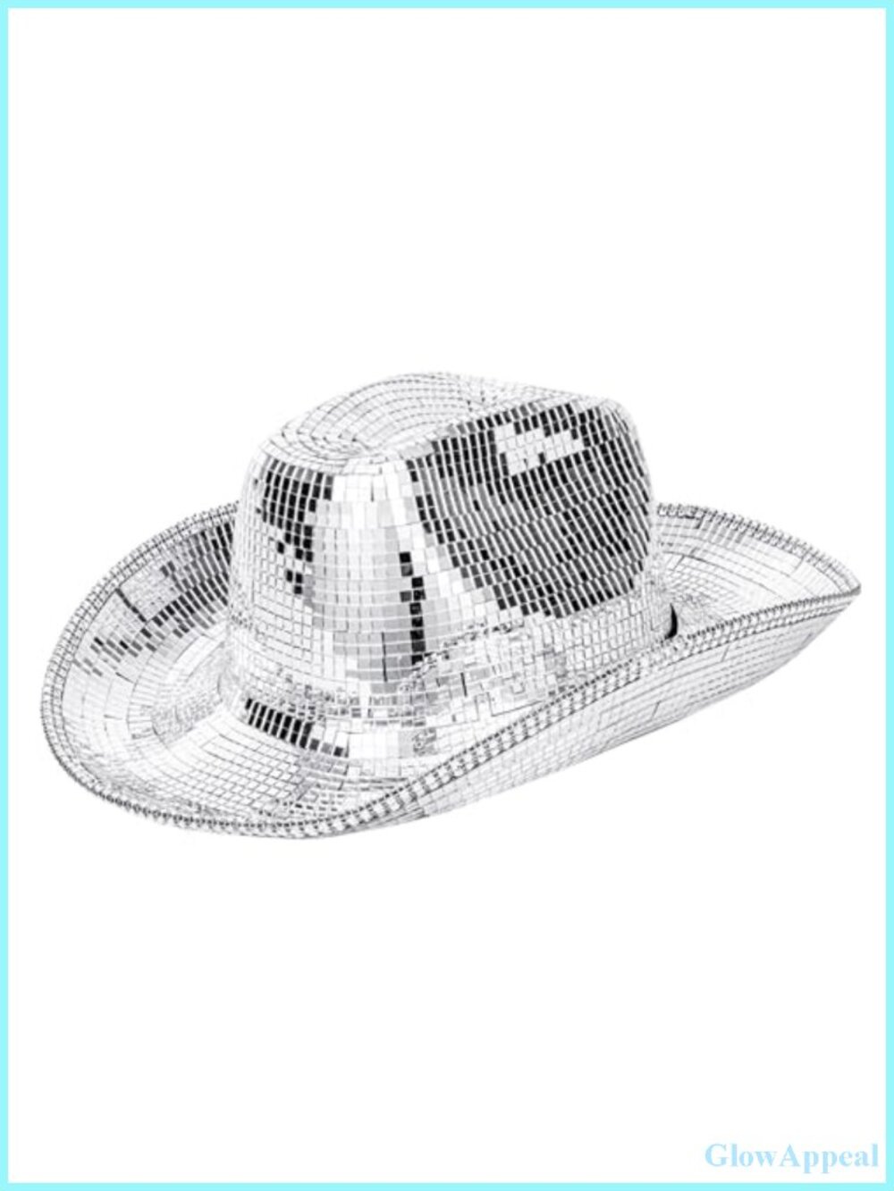 Disco Ball Cowboy Hat for Women Men Silver Mirrored Sparkly Costume Party